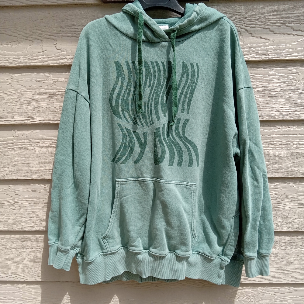 Offline Aerie Sage Green Graphic Hoodie Dancing On My Own Size Large